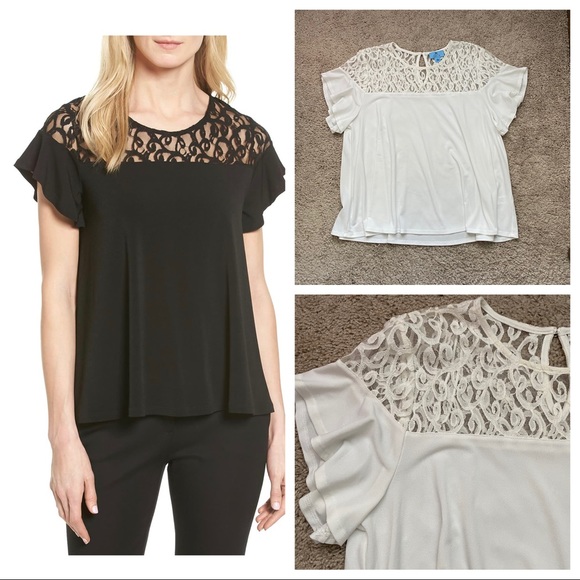 CeCe Tops - Nordstrom Lace Yoke Top